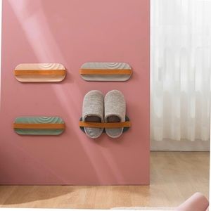NEW TWO Wall Mounted Hanging Plastic Slippers Holder Organizer for Bathroom